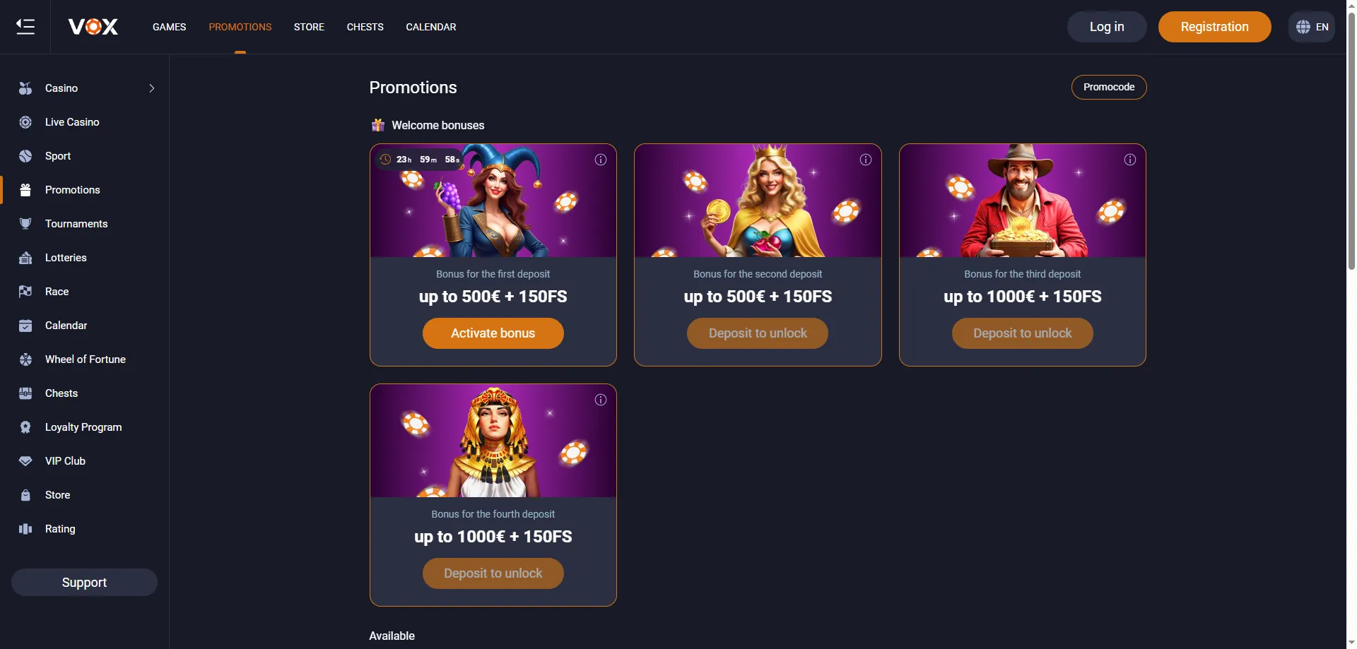 Vox Casino bonusy &ndash; uv&iacute;tac&iacute; bonus a free spiny pre nov&yacute;ch hr&aacute;čov