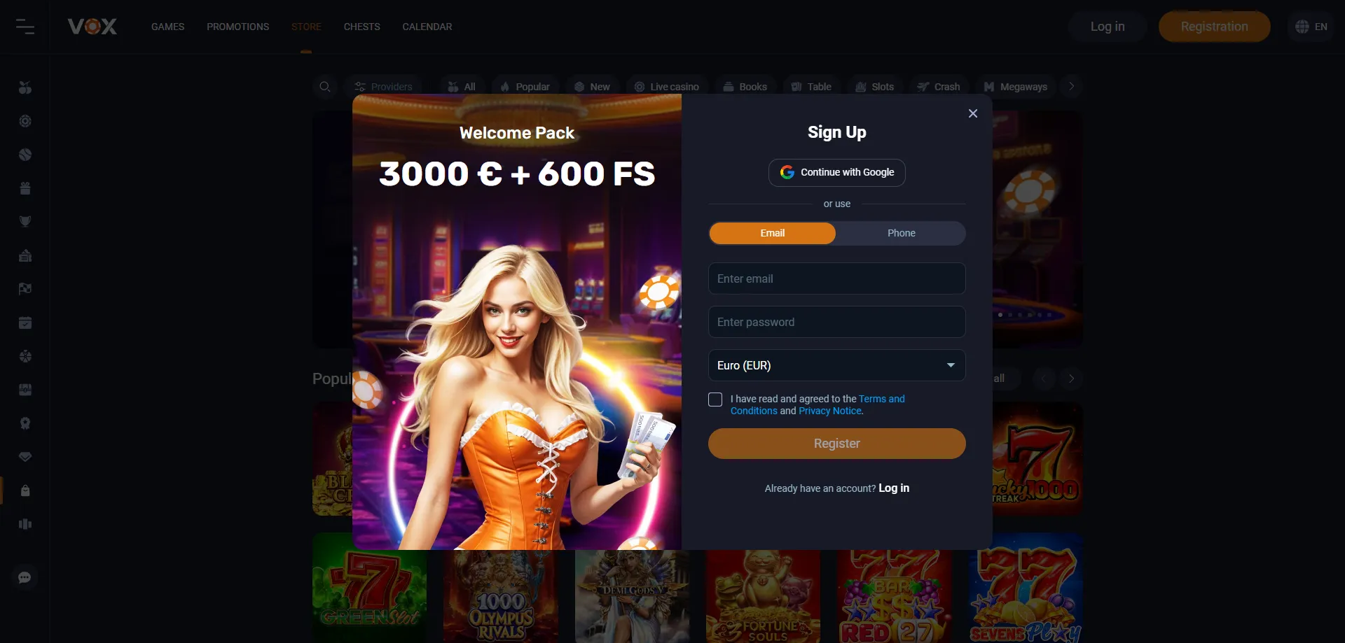 Registr&aacute;cia Vox Casino &ndash; postup vytvorenia &uacute;čtu pre slovensk&yacute;ch hr&aacute;čov